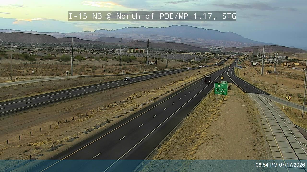 I-15 traffic camera, view north, St. George