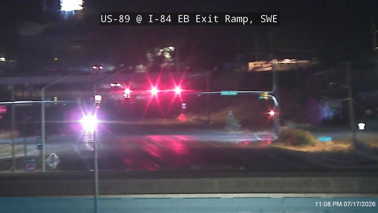 US-89 traffic camera, view east, South Weber, Utah