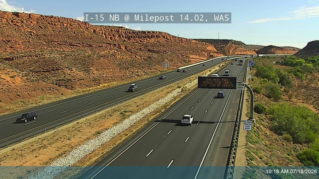 I-15 traffic camera, view north, Washington