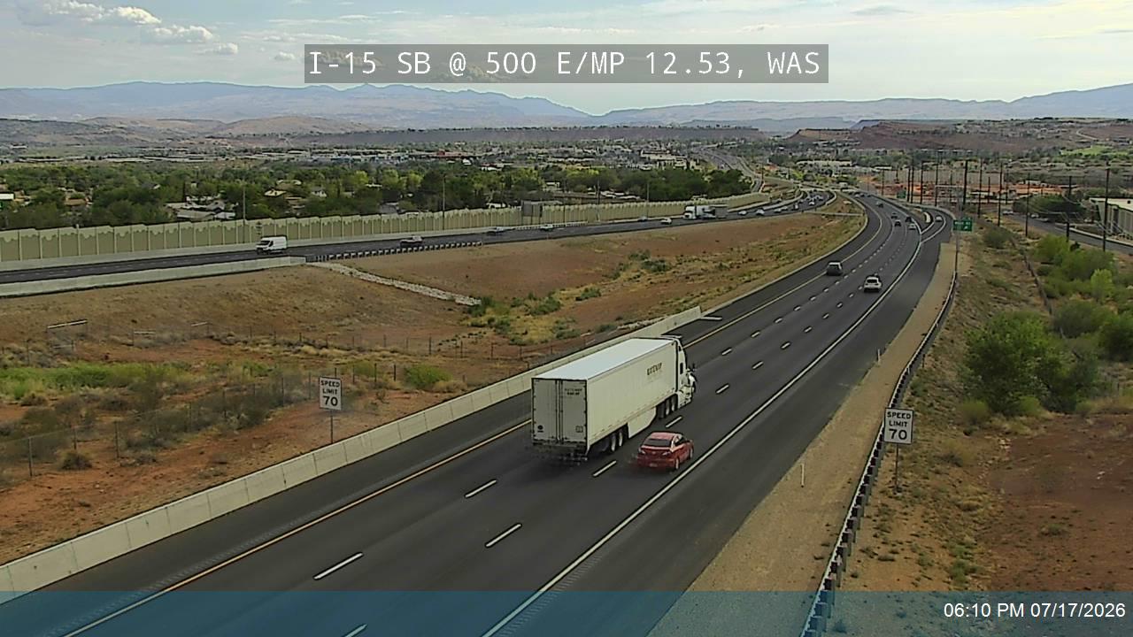 I-15 traffic camera, view south, Washington