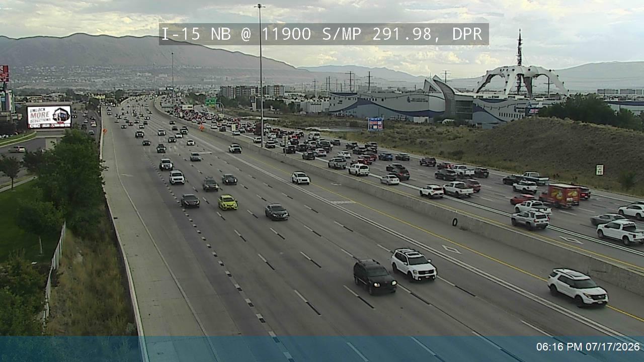 I-15 traffic camera, view north, Draper