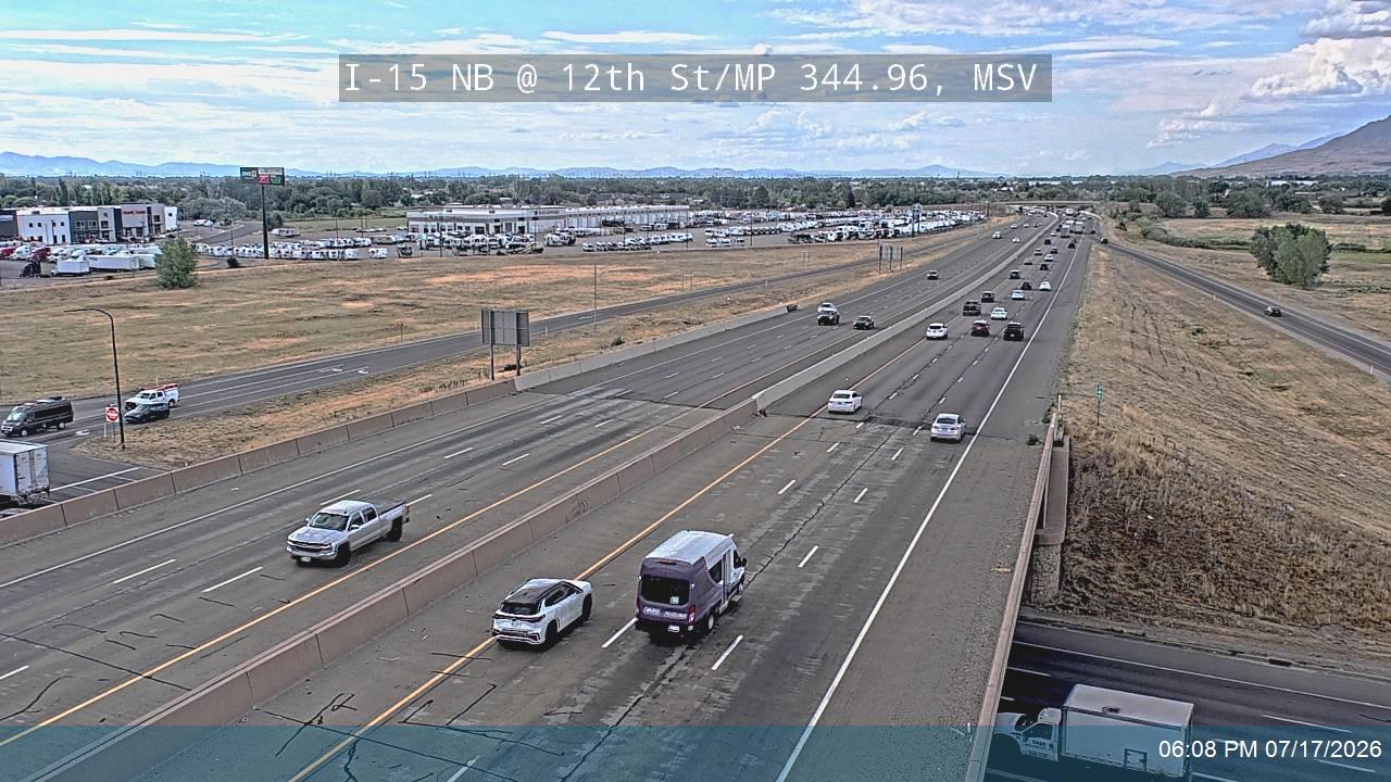 I-15 traffic camera, view north, Marriott-Slaterville