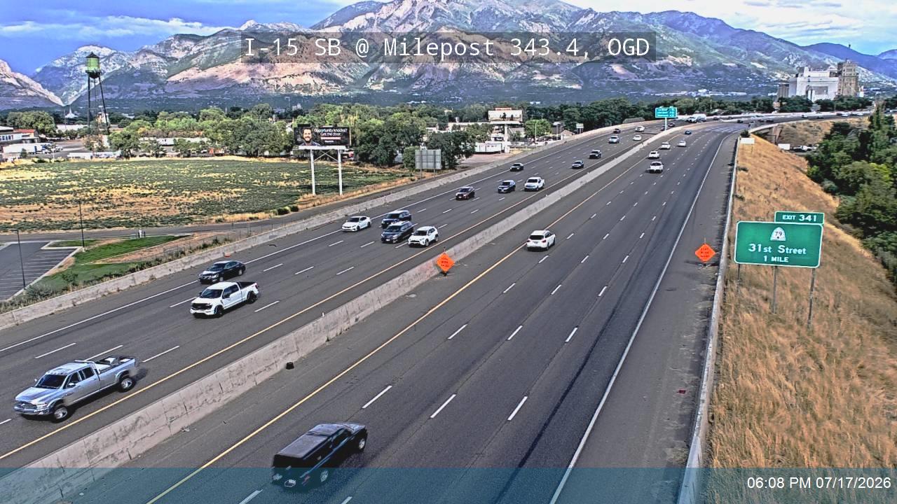 I-15 traffic camera, view south, Ogden
