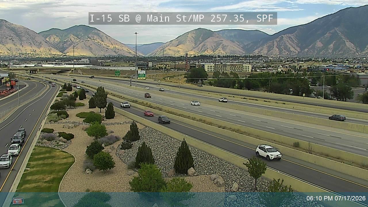 I-15 traffic camera, view south, Spanish Fork