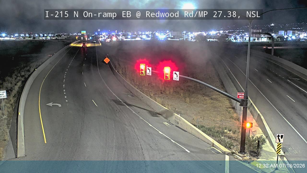 I-215 N EB On-ramp traffic camera, view east, North Salt Lake, Utah
