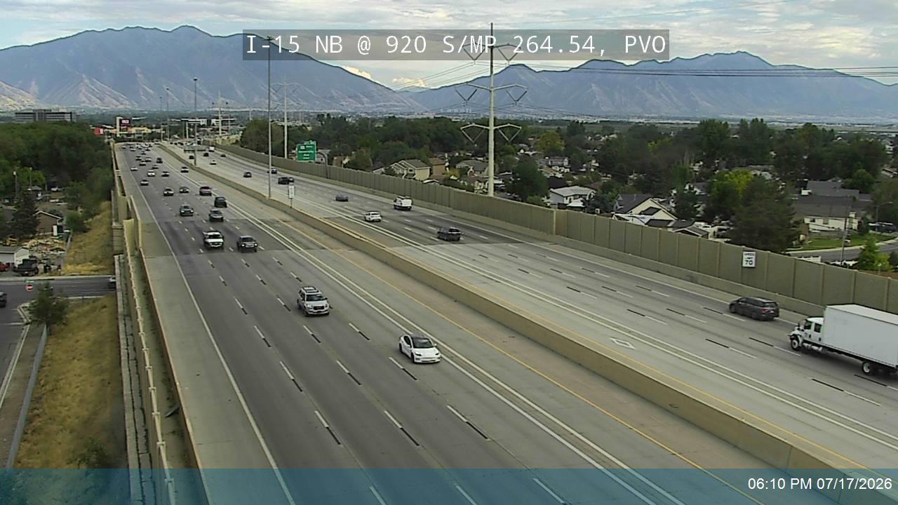 I-15 traffic camera, view north, Provo