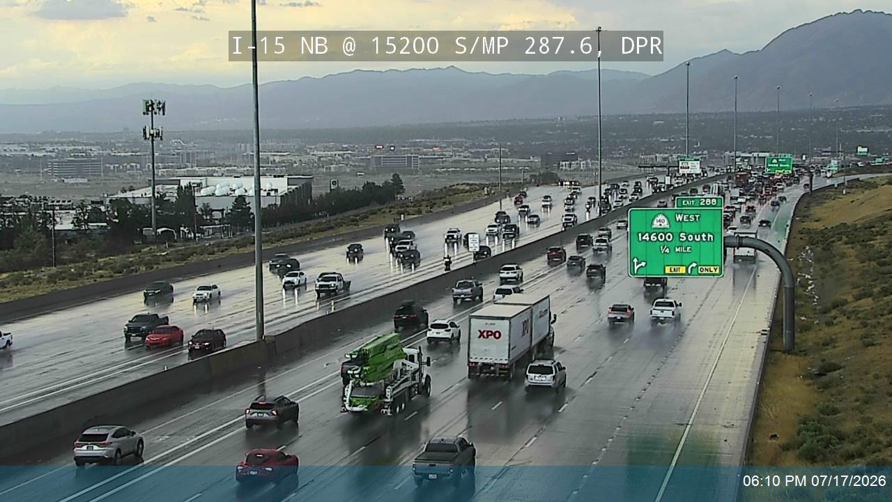 I-15 traffic camera, view north, Draper