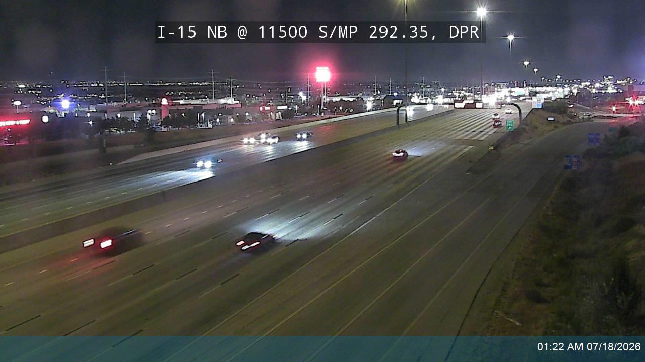 I-15 traffic camera, view north, Draper
