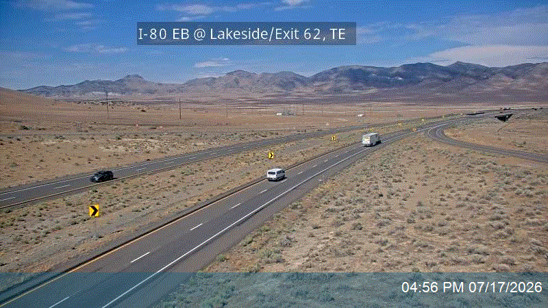 I-80 EB @ Lakeside / Exit 62, TE traffic camera, Tooele County
