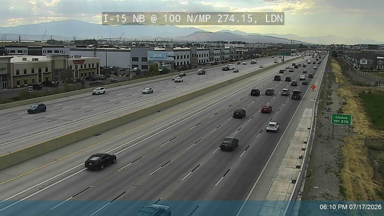 I-15 traffic camera, view north, Lindon