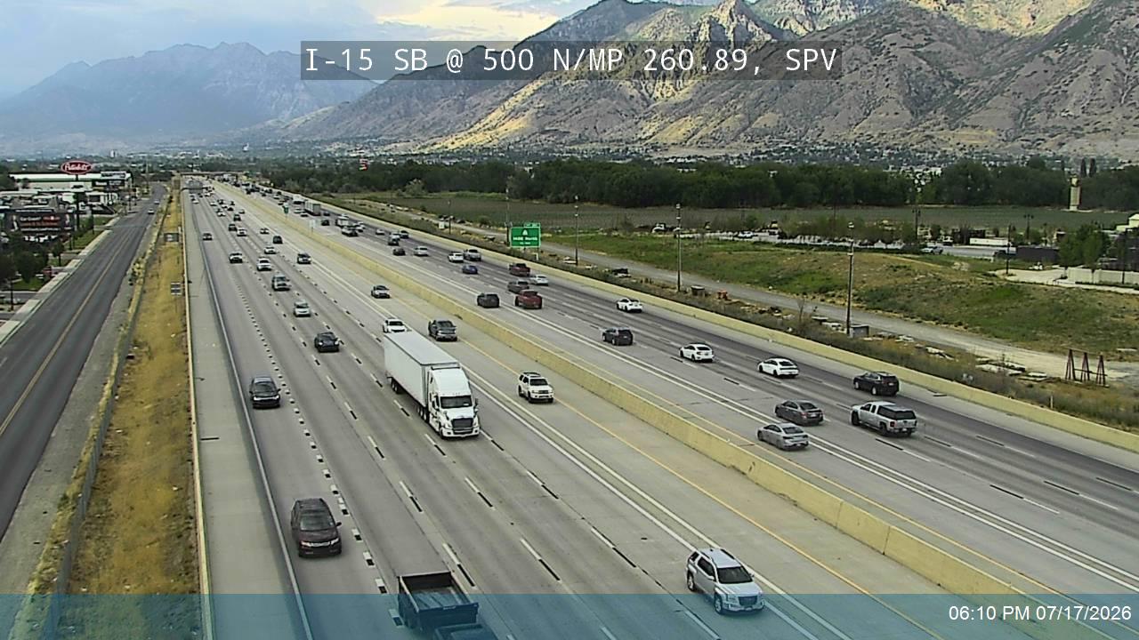 I-15 traffic camera, view south, Springville