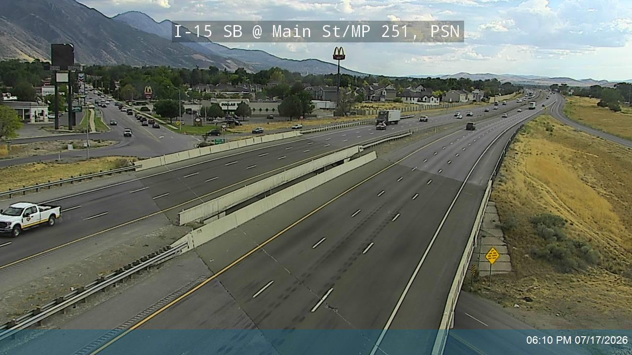I-15 traffic camera, view south, Payson