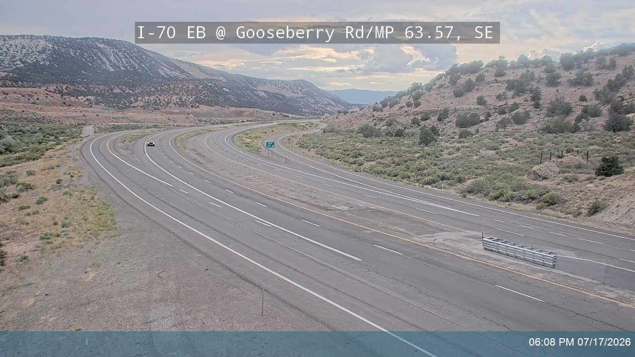 I-70 EB @ Gooseberry Rd / MP 63.57, SE traffic camera, Sevier County