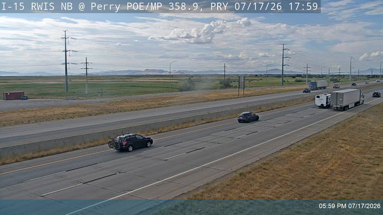 I-15 RWIS traffic camera, view north, Perry, Utah