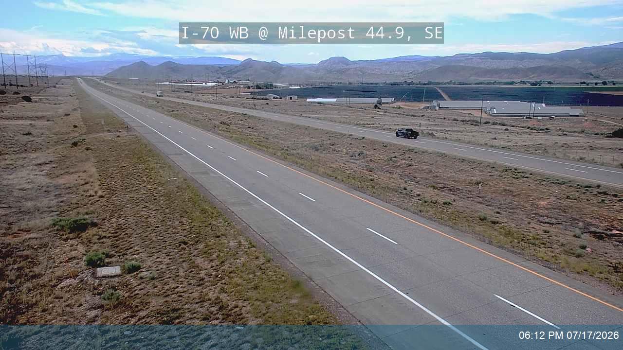 I-70 WB @ Milepost 44.9, SE traffic camera, Sevier County