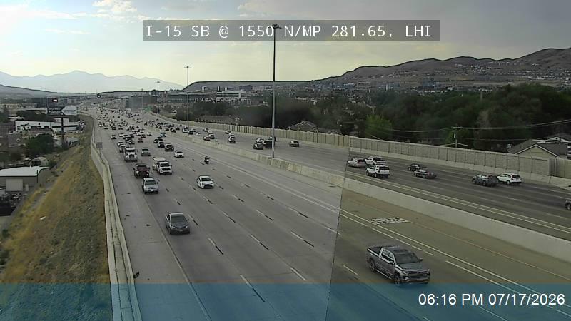 I-15 traffic camera, view south, Lehi