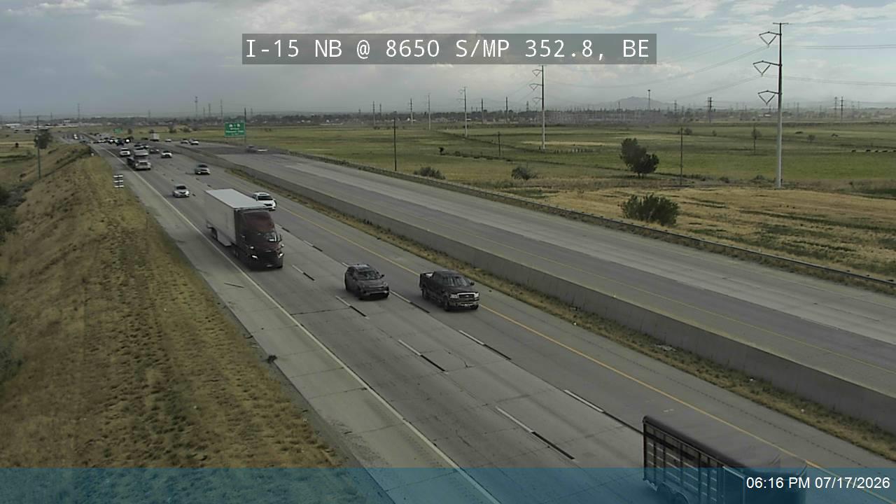 I-15 NB @ 8650 S / MP 352.8, BE traffic camera, Box Elder County