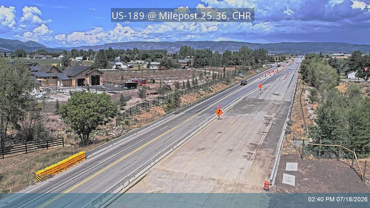 US-189 traffic camera, view north, Charleston, Utah