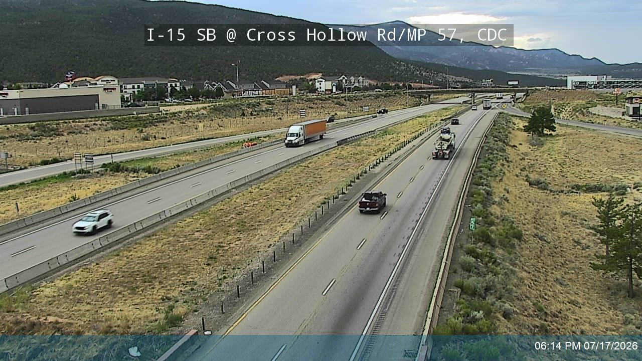 I-15 traffic camera, view south, Cedar City