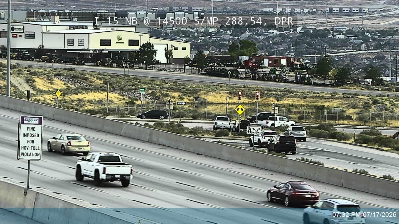 I-15 traffic camera, view north, Draper