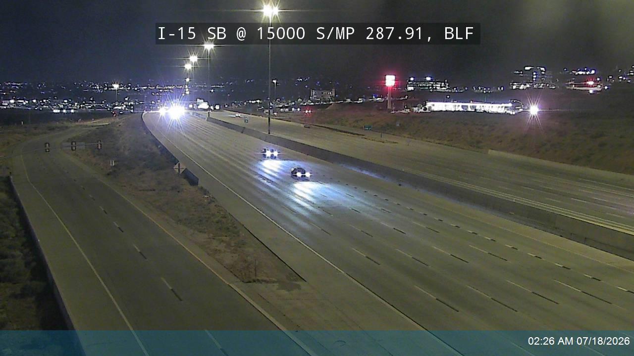 I-15 traffic camera, view south, Bluffdale