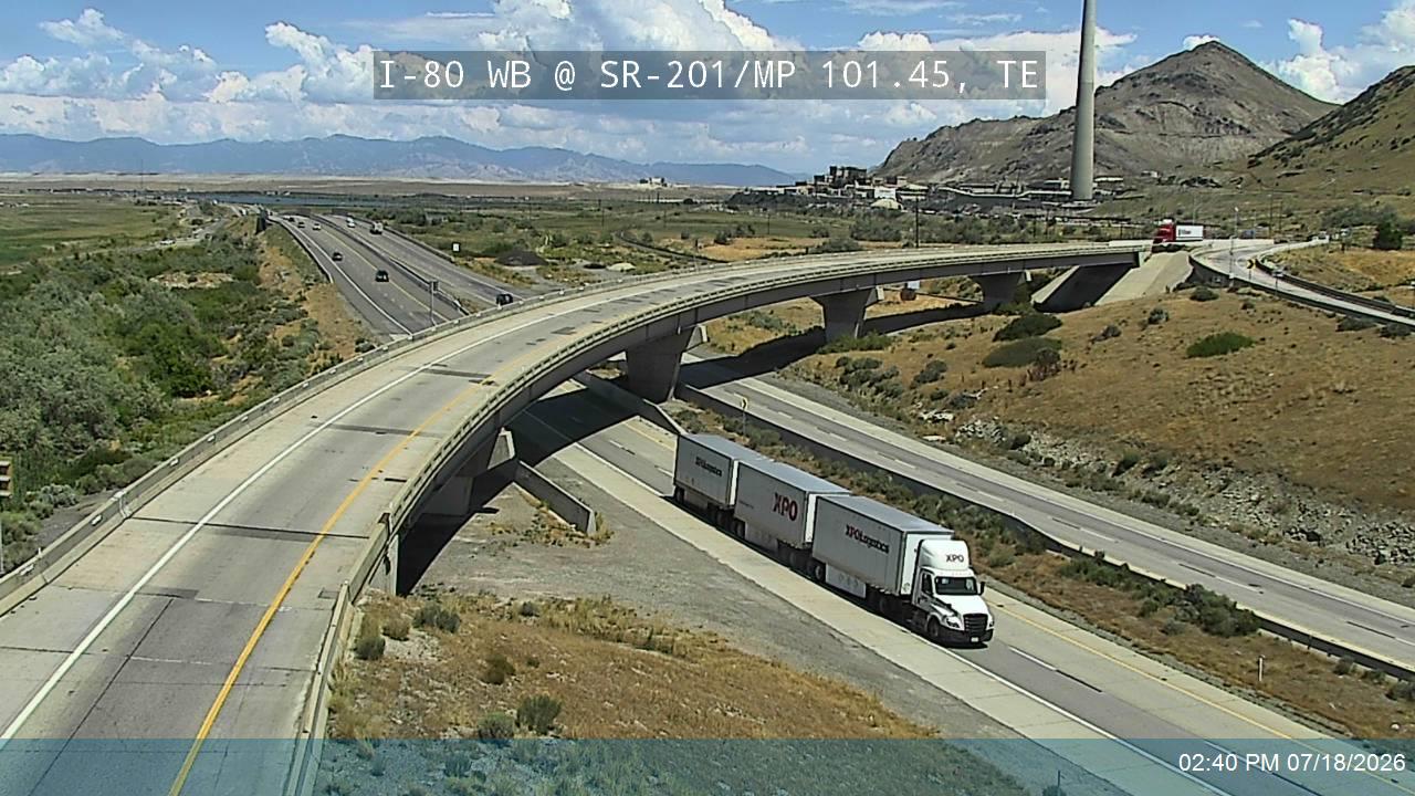I-80 WB @ SR-201 / MP 101.45, TE traffic camera, Tooele County