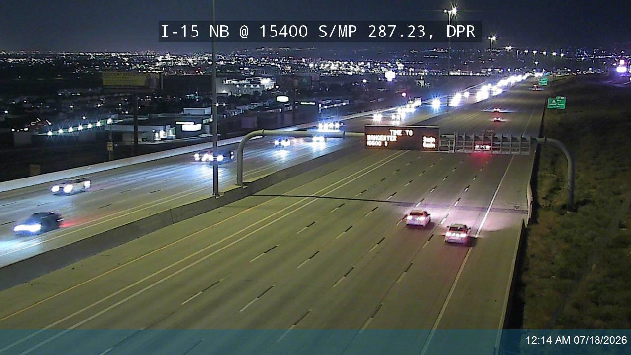 I-15 traffic camera, view north, Draper