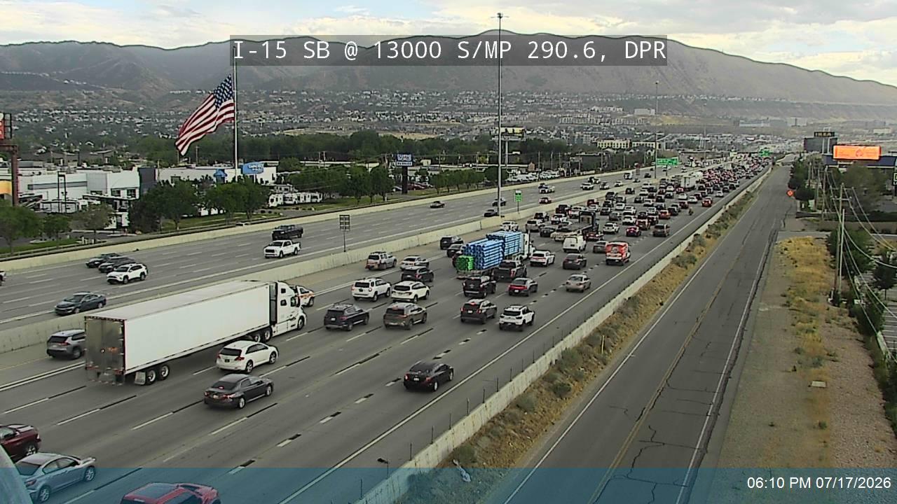 I-15 traffic camera, view south, Draper