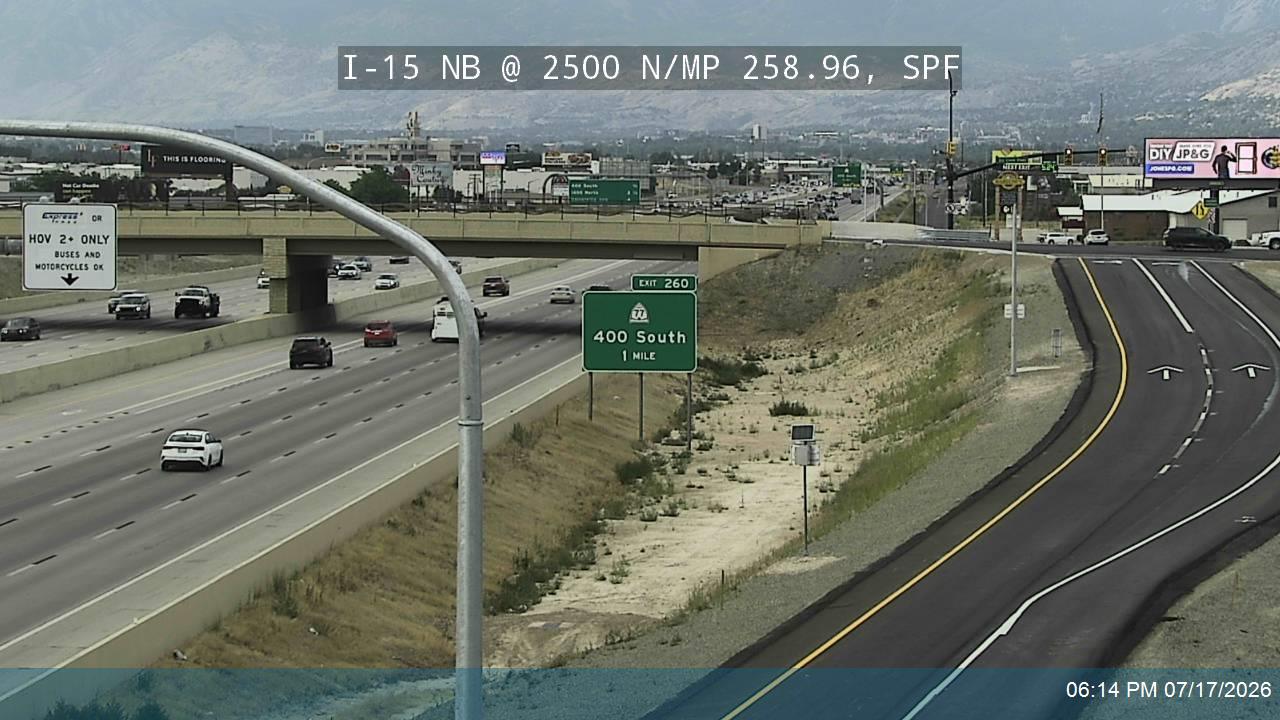 I-15 traffic camera, view north, Spanish Fork