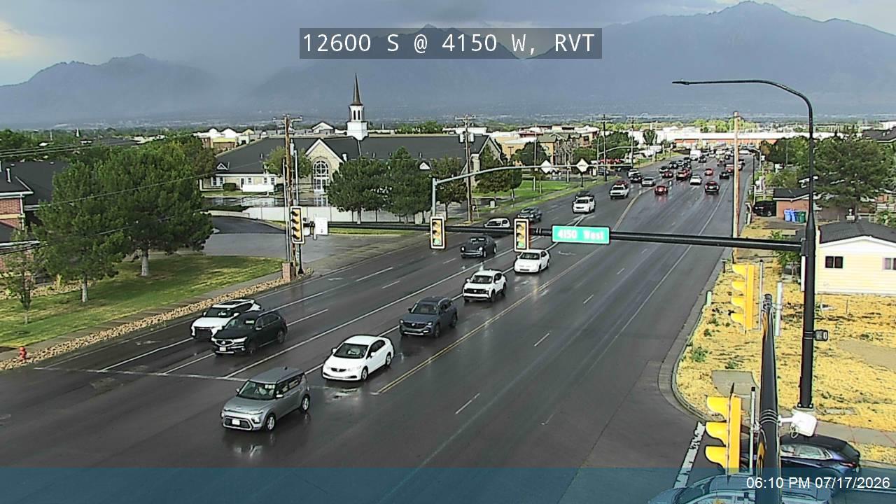 12600 S traffic camera, view east, Riverton, Utah