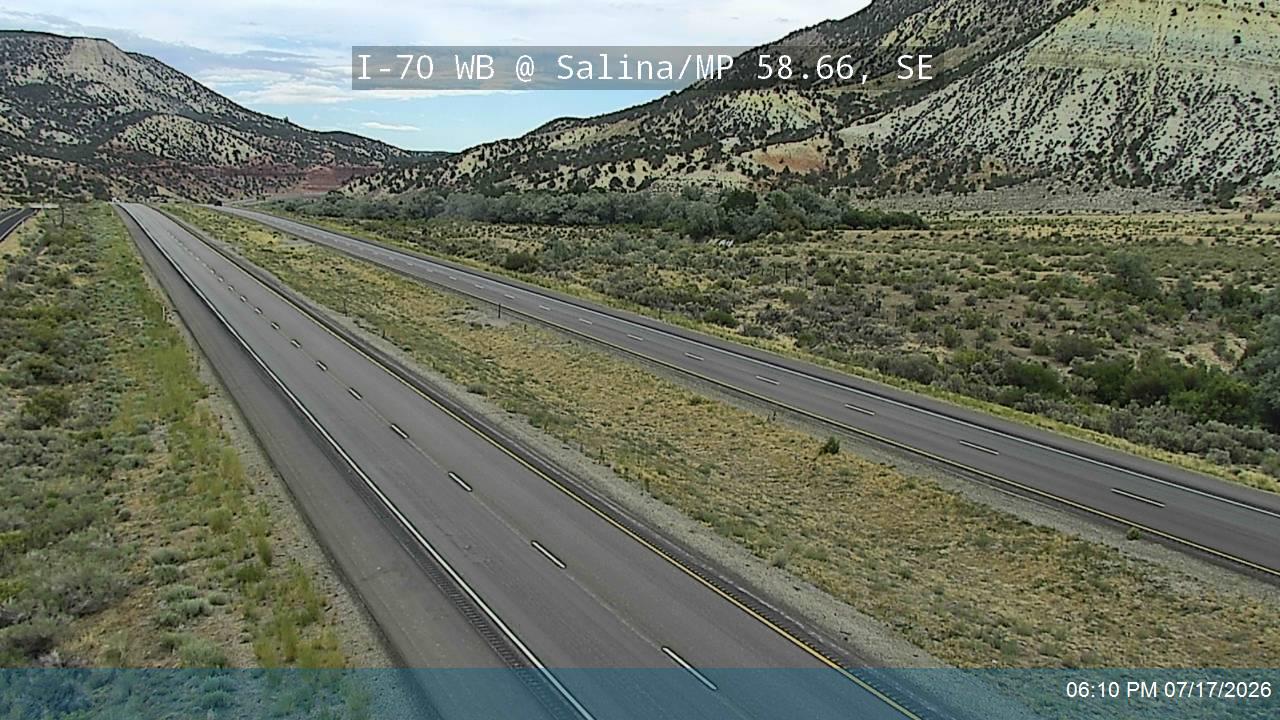 I-70 WB @ Salina VMS / MP 58.66, SE traffic camera, Sevier County