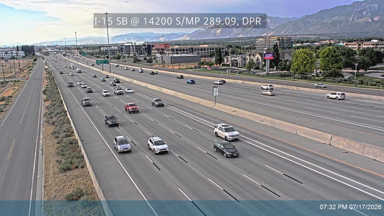 I-15 traffic camera, view south, Draper