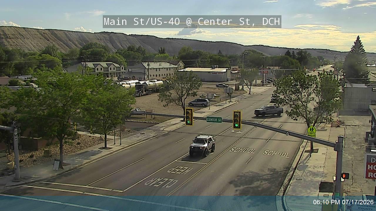 US-40 traffic camera, view west, Duchesne, Utah