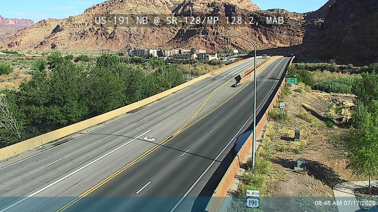 US-191 traffic camera, view north, Moab, Utah