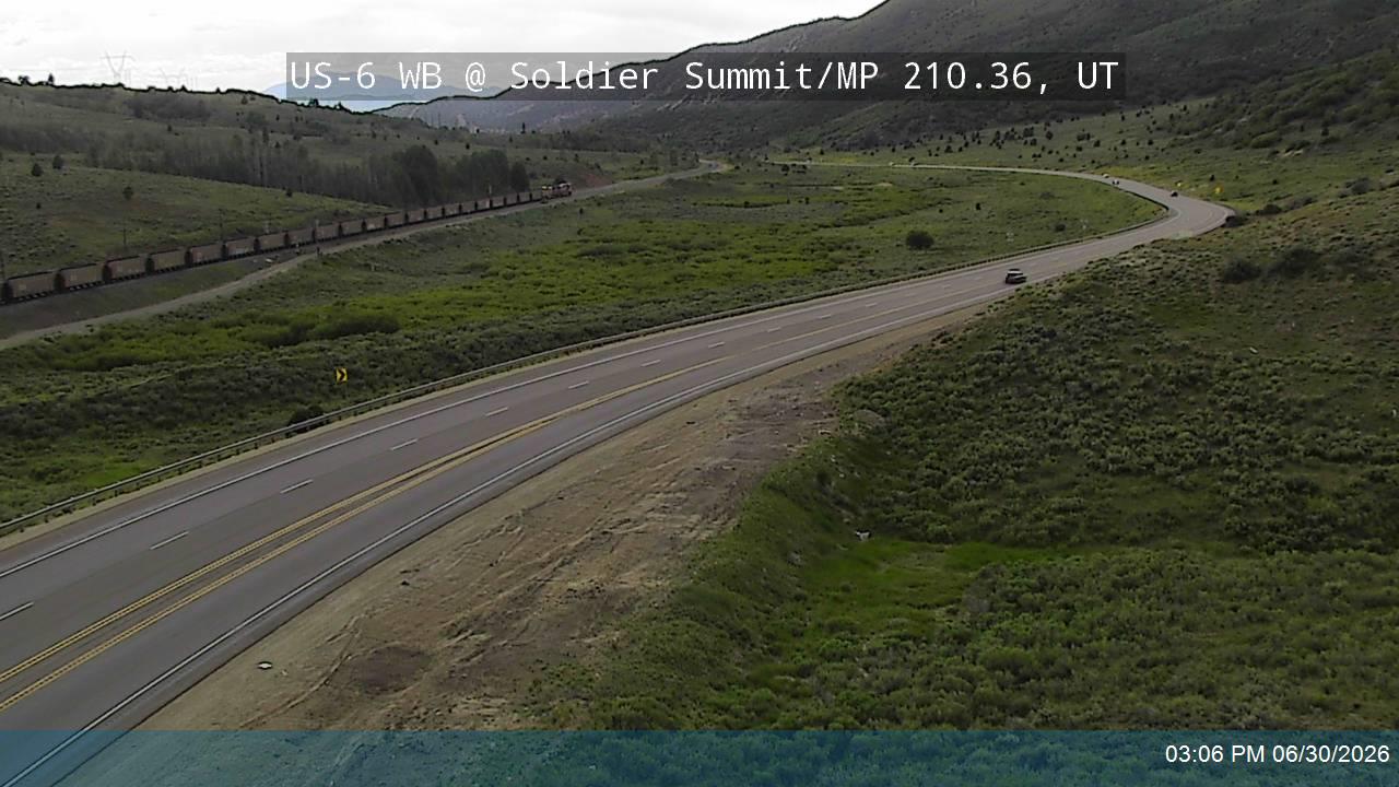 US-6 WB @ Soldier Summit / MP 210.36, UT traffic camera, Utah County