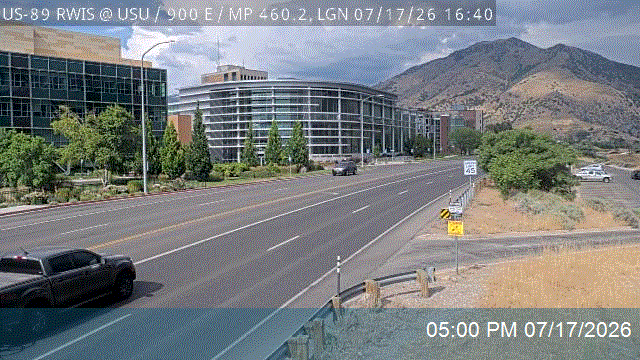 US-89 traffic camera, view east, Logan, Utah
