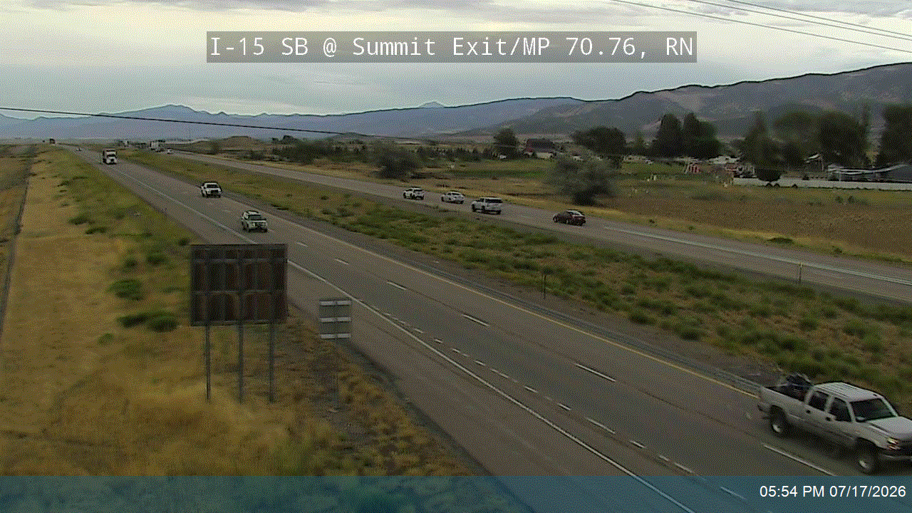 I-15 SB @ Summit Exit / MP 70.76, RN traffic camera, Iron County
