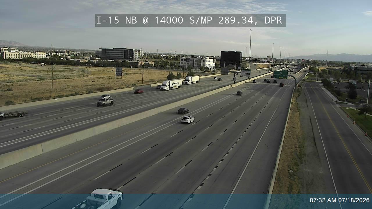 I-15 traffic camera, view north, Draper