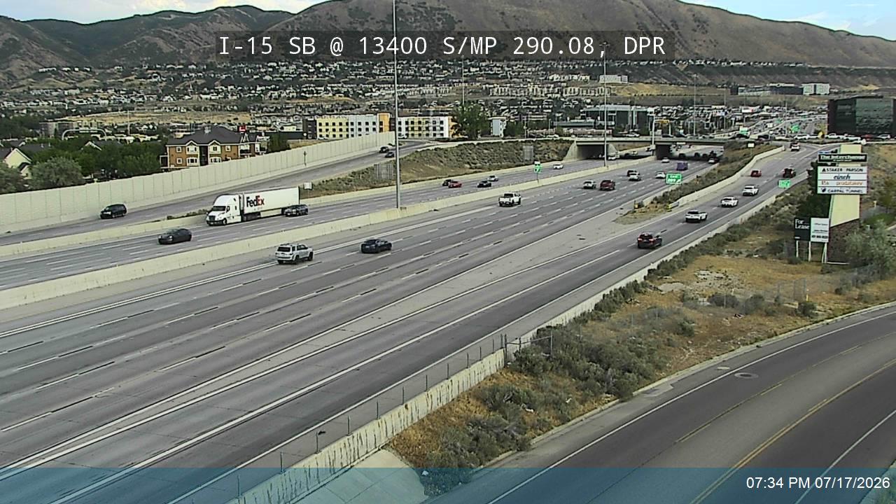 I-15 traffic camera, view south, Draper