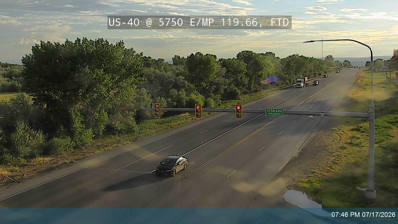 US-40 traffic camera, view east, Fort Duchesne, Utah