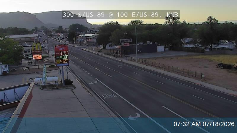 US-89 traffic camera, view east, Kanab