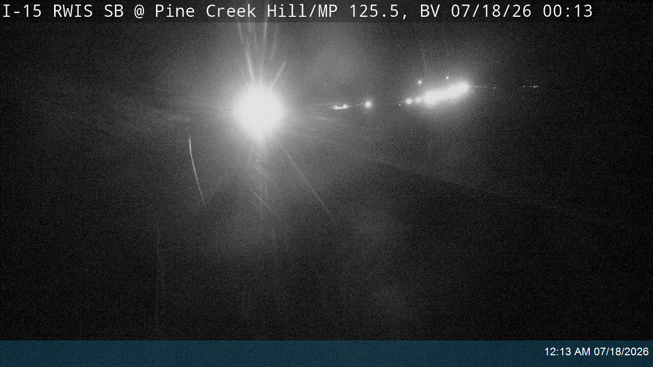 I-15 RWIS SB @ Pine Creek Hill / MP 125.5, BV traffic camera, Beaver County