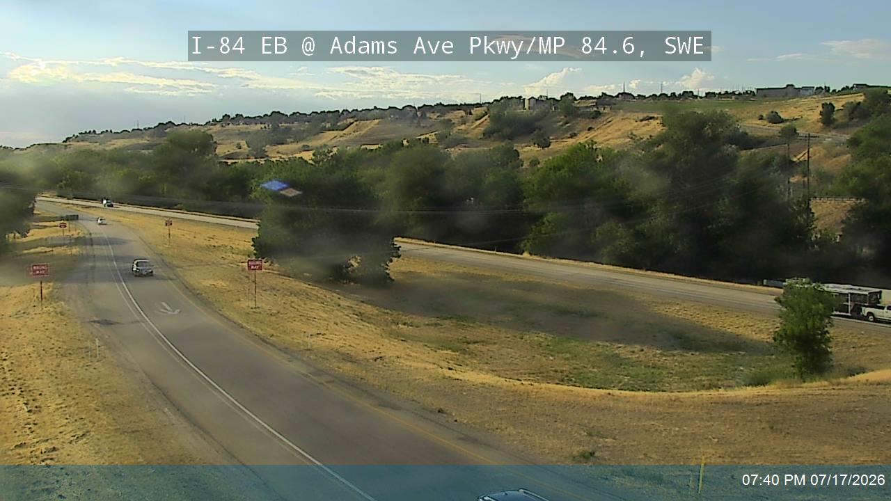I-84 traffic camera, view east, South Weber, Utah
