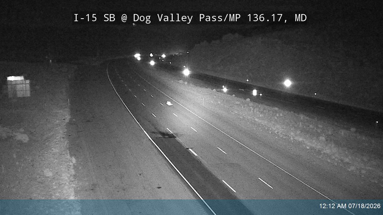 I-15 SB @ Dog Valley Pass/MP 136.17, MD traffic camera, Millard County