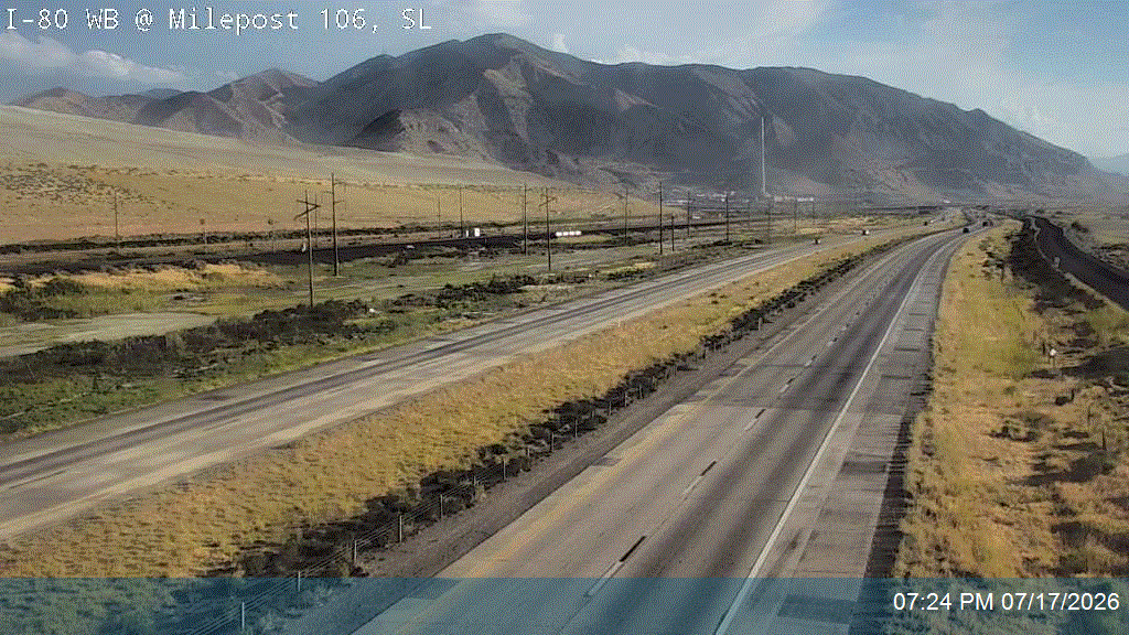 I-80 WB @ Milepost 106, SL traffic camera, Salt Lake County