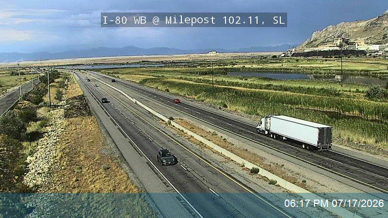 I-80 WB @ Milepost 102.11, SL traffic camera, Salt Lake County