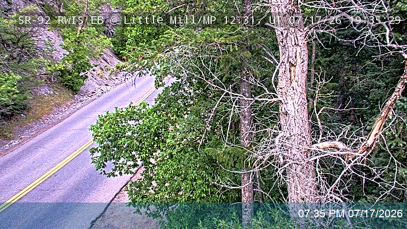 Alpine Loop / SR-92 RWIS EB @ Little Mill / MP 12.31, UT traffic camera, Utah County