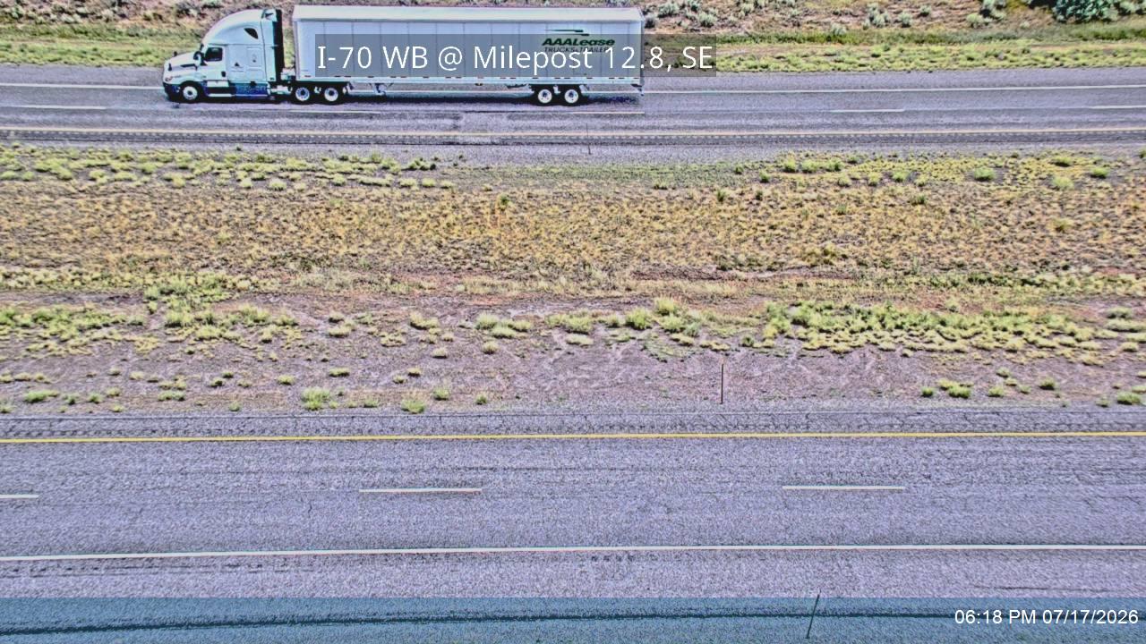 I-70 WB @ Milepost 12.8, SE traffic camera, Sevier County