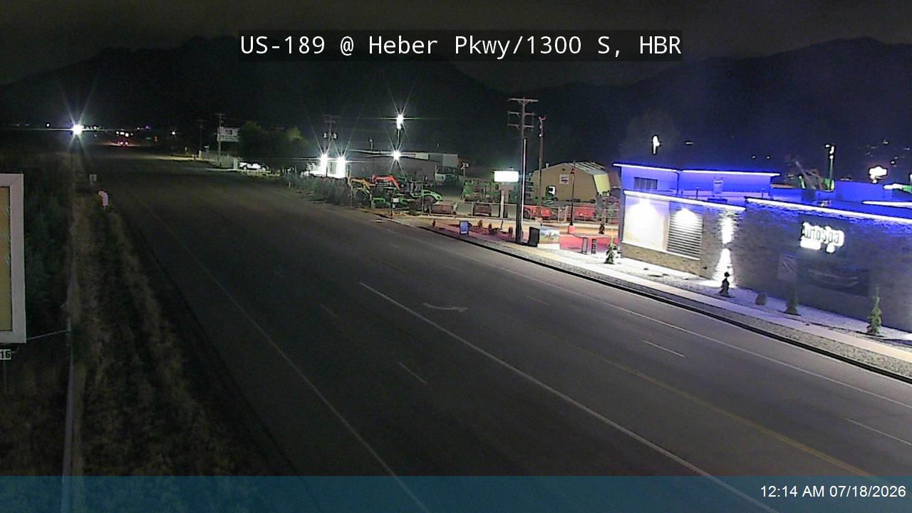 US-189 traffic camera, view east, Heber City, Utah