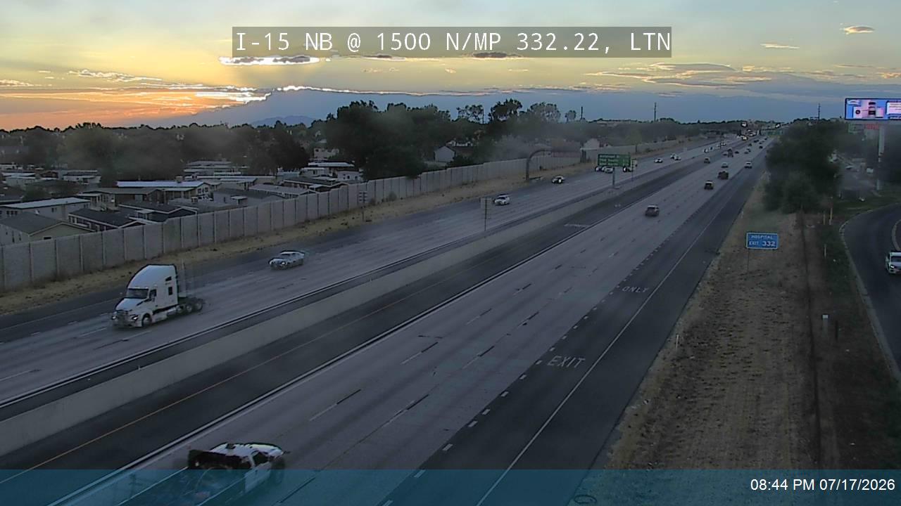 I-15 traffic camera, view north, Layton